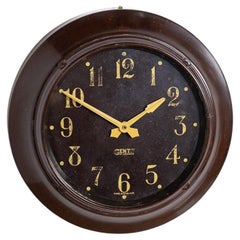 Art Deco Wall Clock in Bakelite Case by Gents of Leicester