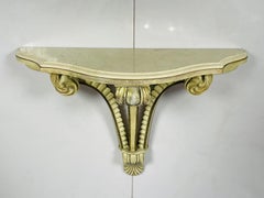 Art Deco Wall Console with a Marble Top, USA, 1940s