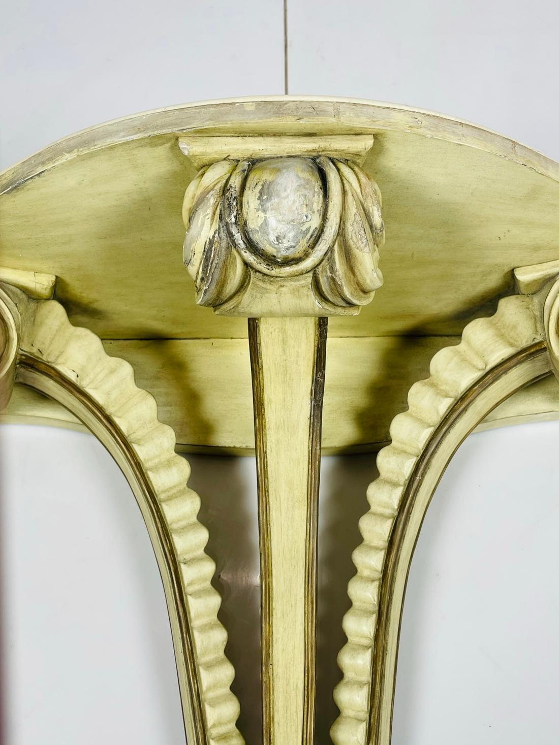 Art Deco Wall Console with a Marble Top, USA, 1940s For Sale 1