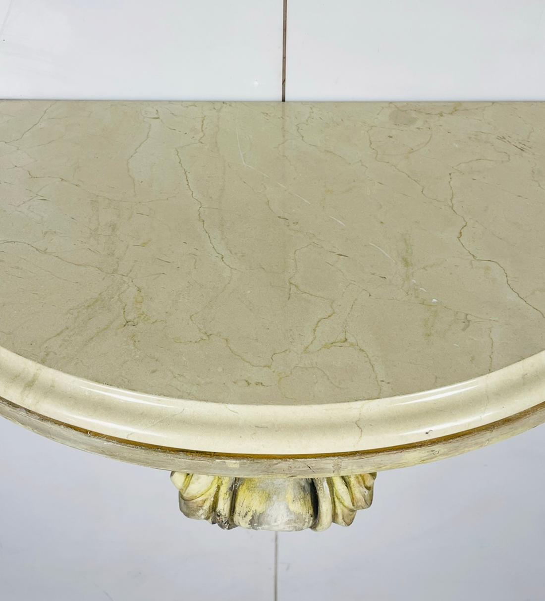 Art Deco Wall Console with a Marble Top, USA, 1940s For Sale 3