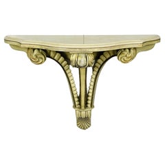 Vintage Art Deco Wall Console with a Marble Top, USA, 1940s