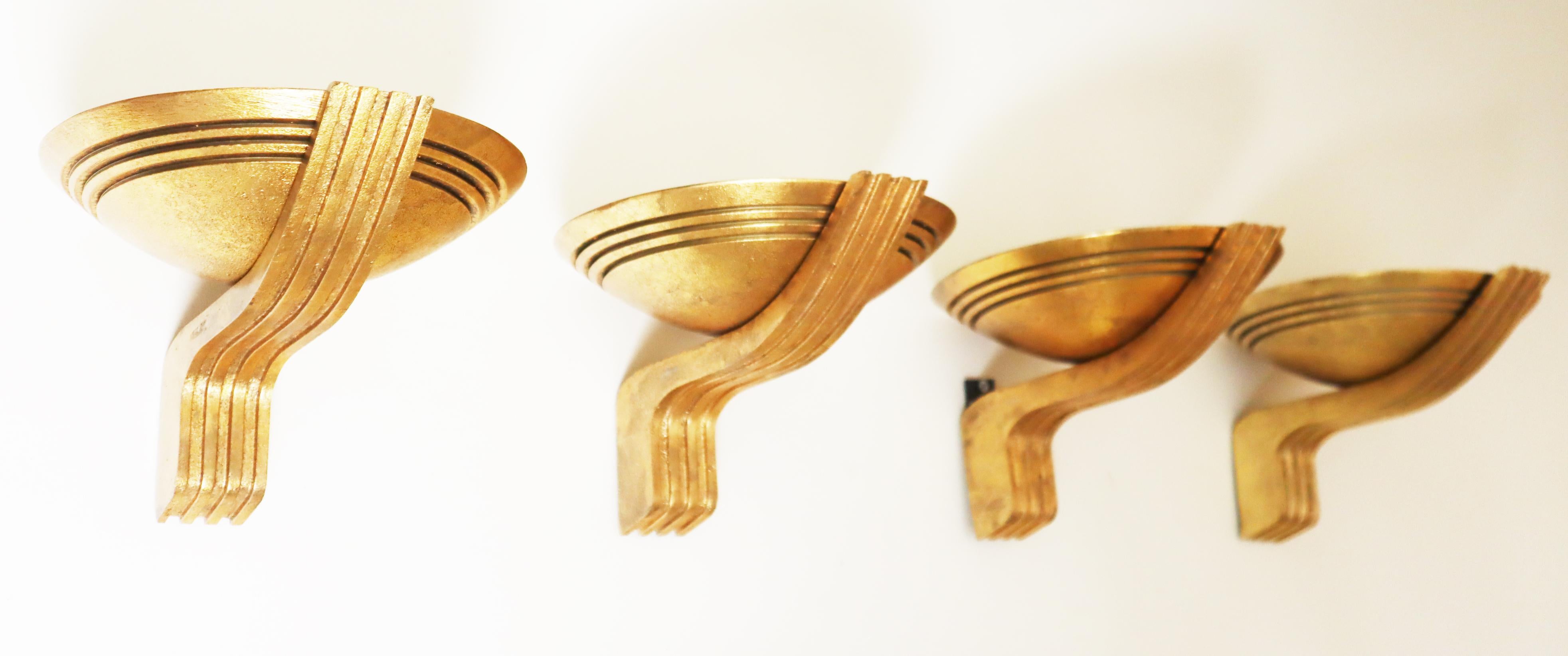 Lámpara de pared Art Decó Olympia Golden, Alemania Años 90 en venta 9