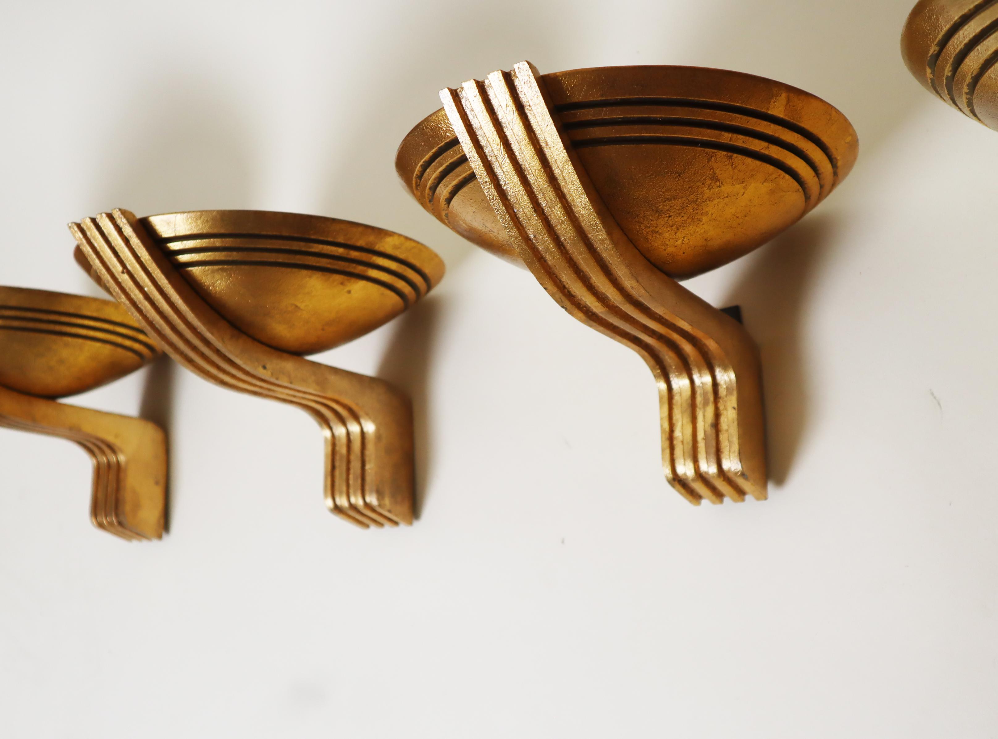 Lámpara de pared Art Decó Olympia Golden, Alemania Años 90 en venta 11