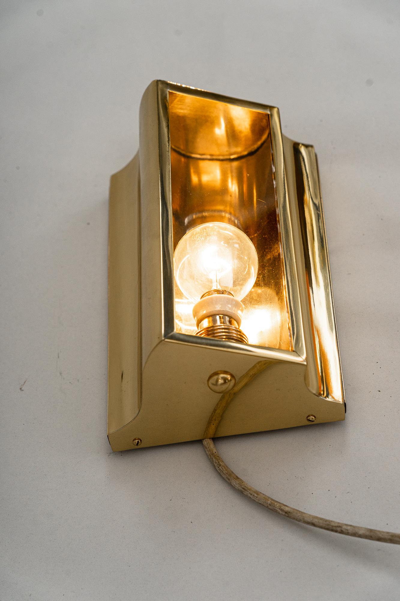 Brass Art deco Wall lamp vienna around 1920s For Sale