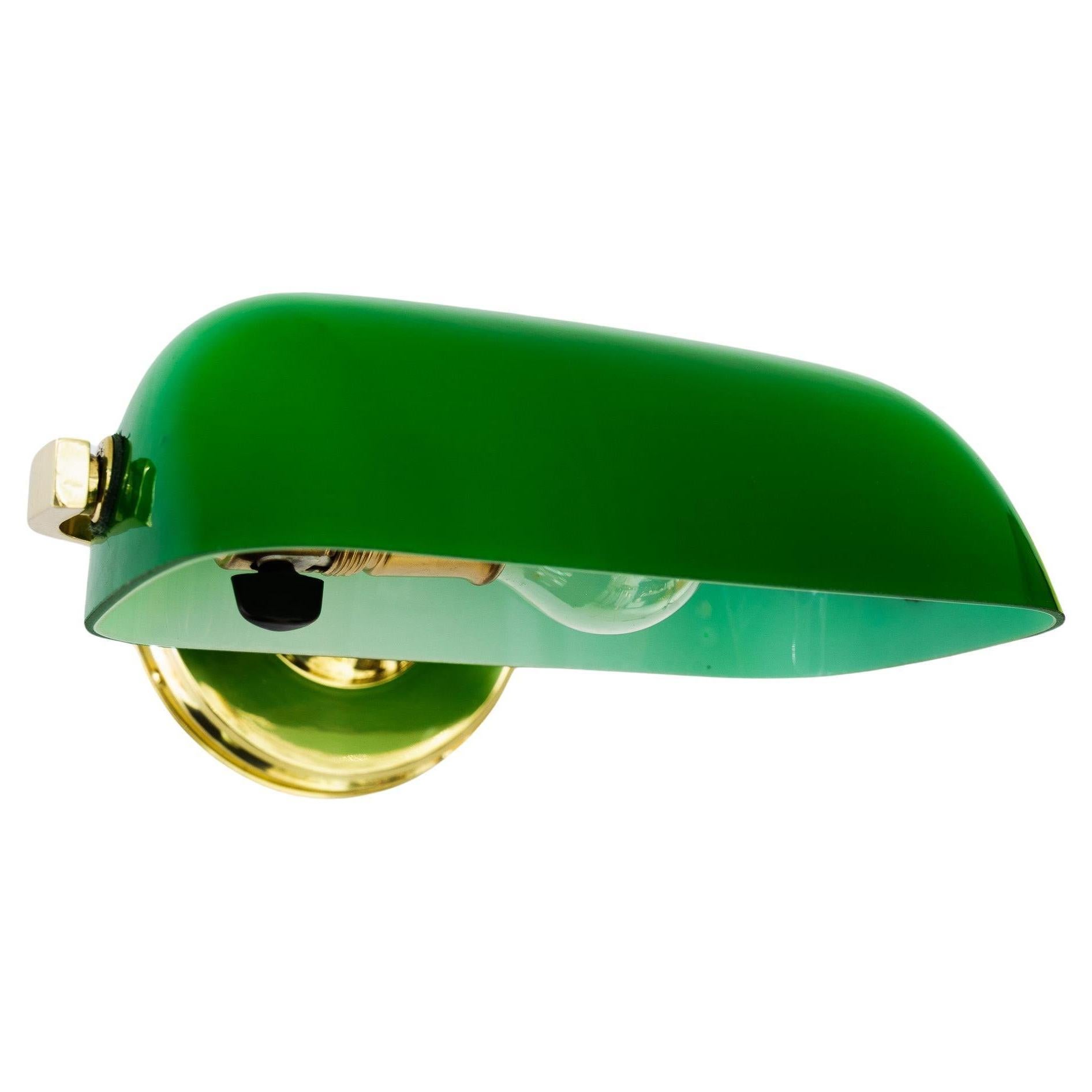 Art Deco Wall lamp with green opal glass shade vienna around 1920s