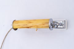 Art Deco wall lamp with swiveling glass and woodplate around 1920s