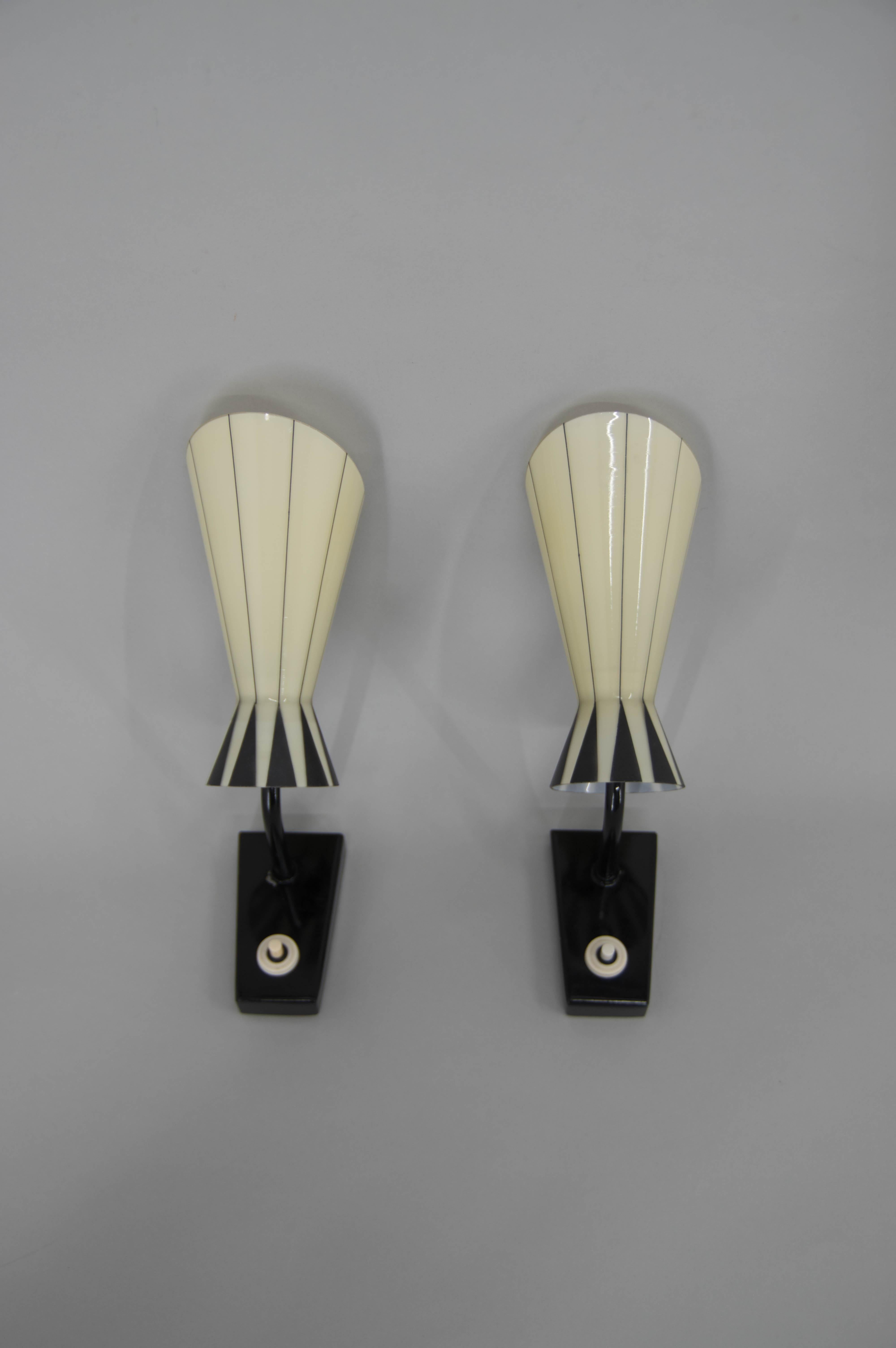 Art Deco Wall Lamps, Europe, 1960s For Sale 1
