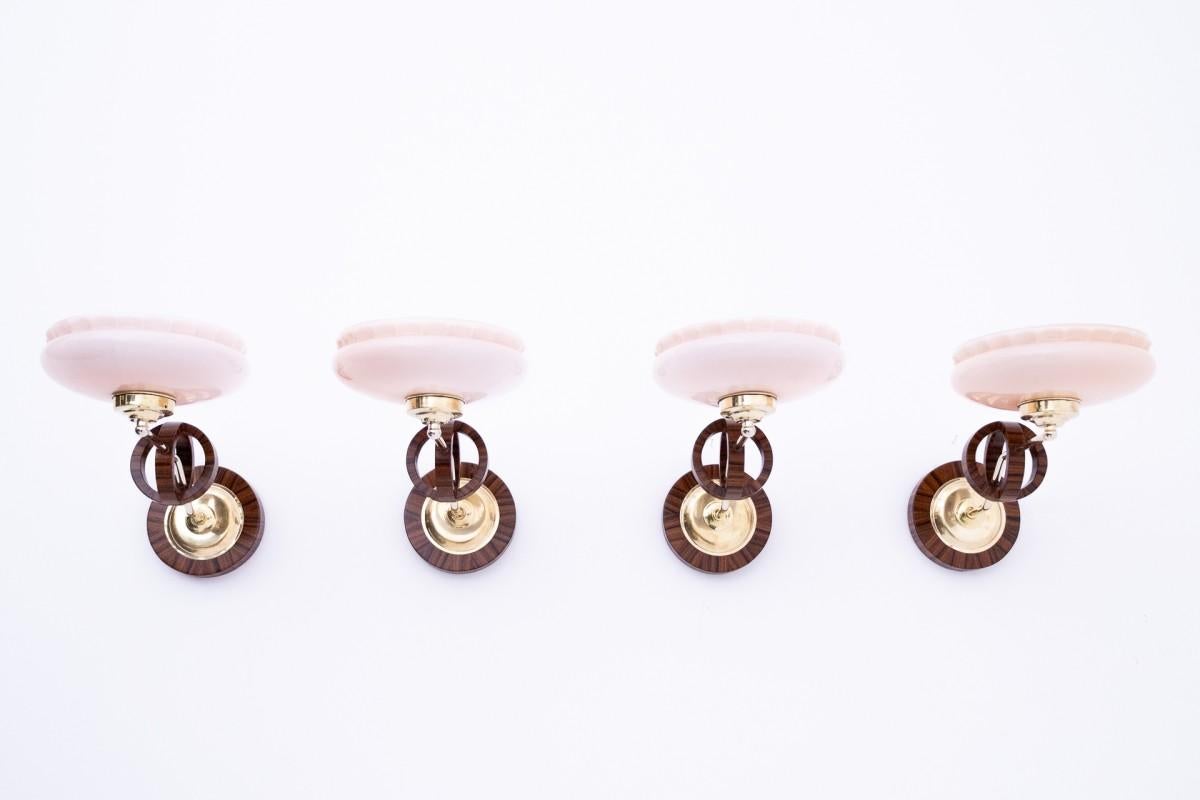 Polish Art Deco wall lamps, Poland, 1950s. For Sale