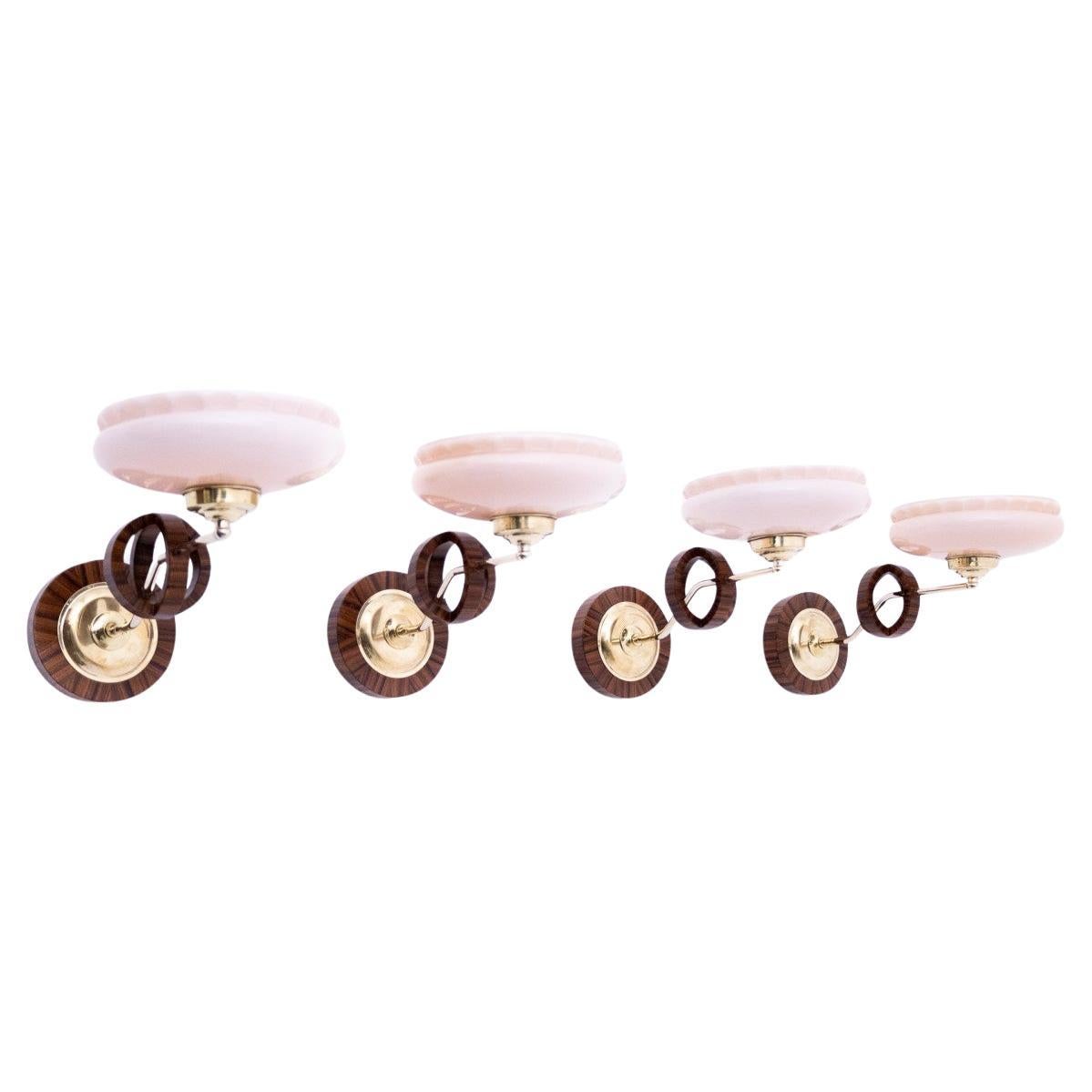 Art Deco wall lamps, Poland, 1950s. For Sale
