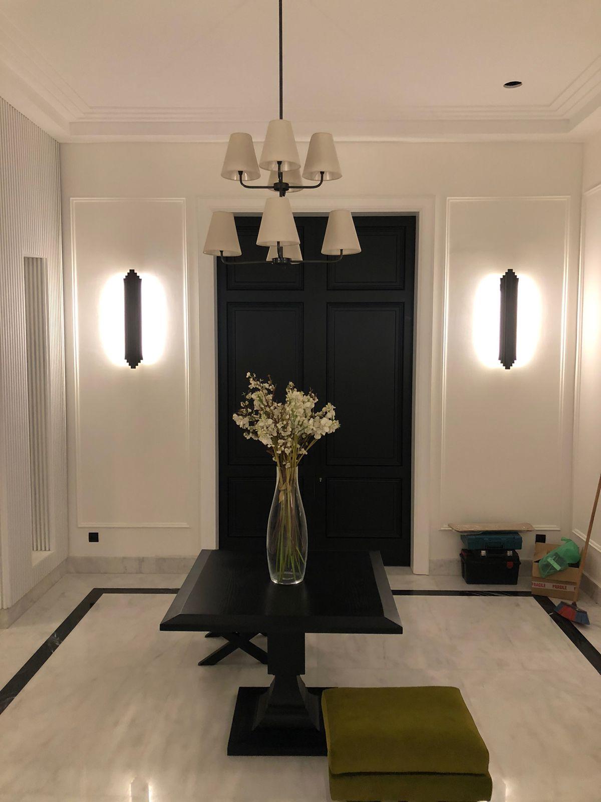 Contemporary Art Deco brass wall sconce – Cassandre 1A  70 cm x L 16 cm For Sale