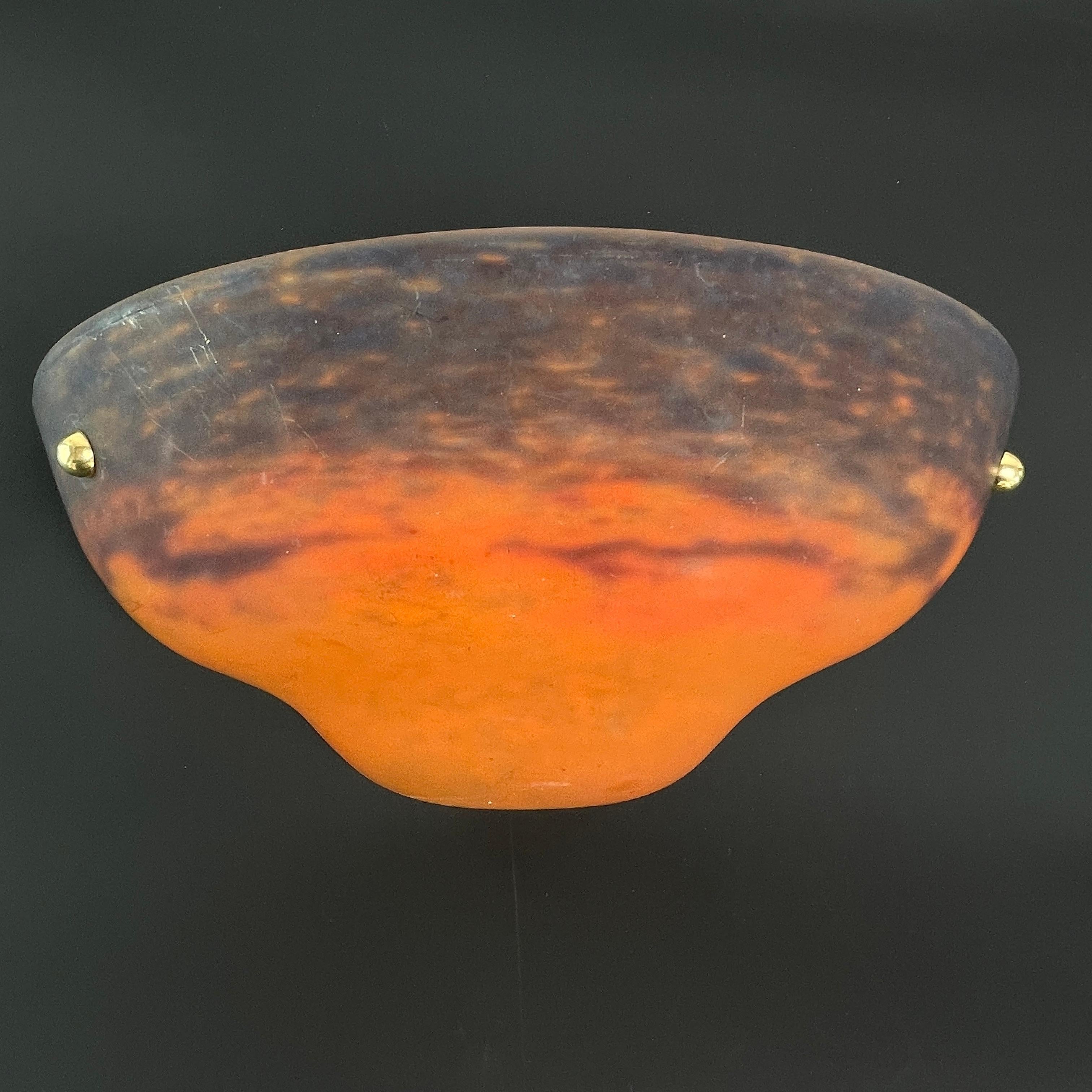 Art Deco wall light Pate de Verre Glass by Muller Frères France, 1920s For Sale 1