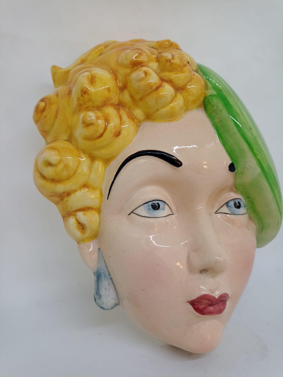 Wandmaske Beswick Marlene Dietrich im Art déco-Stil (Englisch)