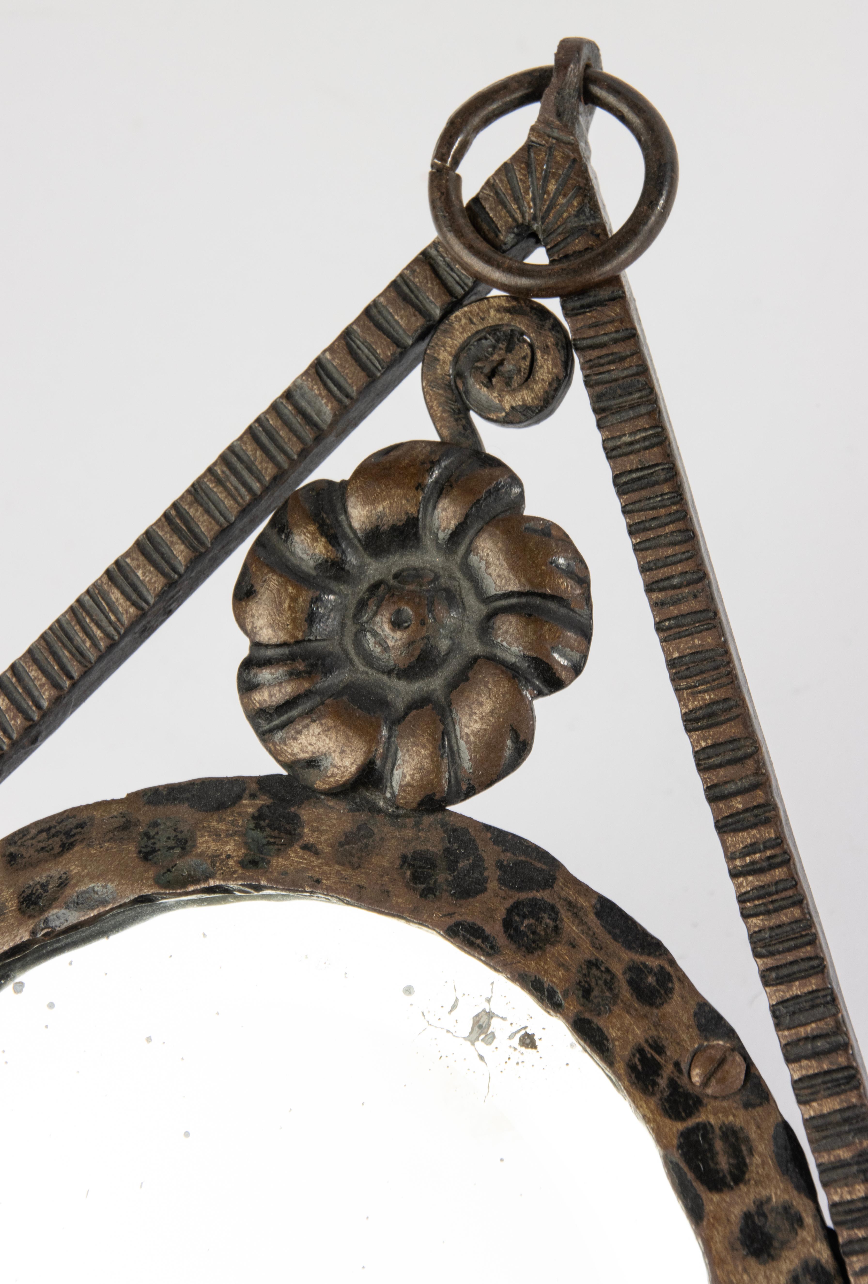 Art Deco Wall Mirror -  Diamond Shape - Wrought Iron 6