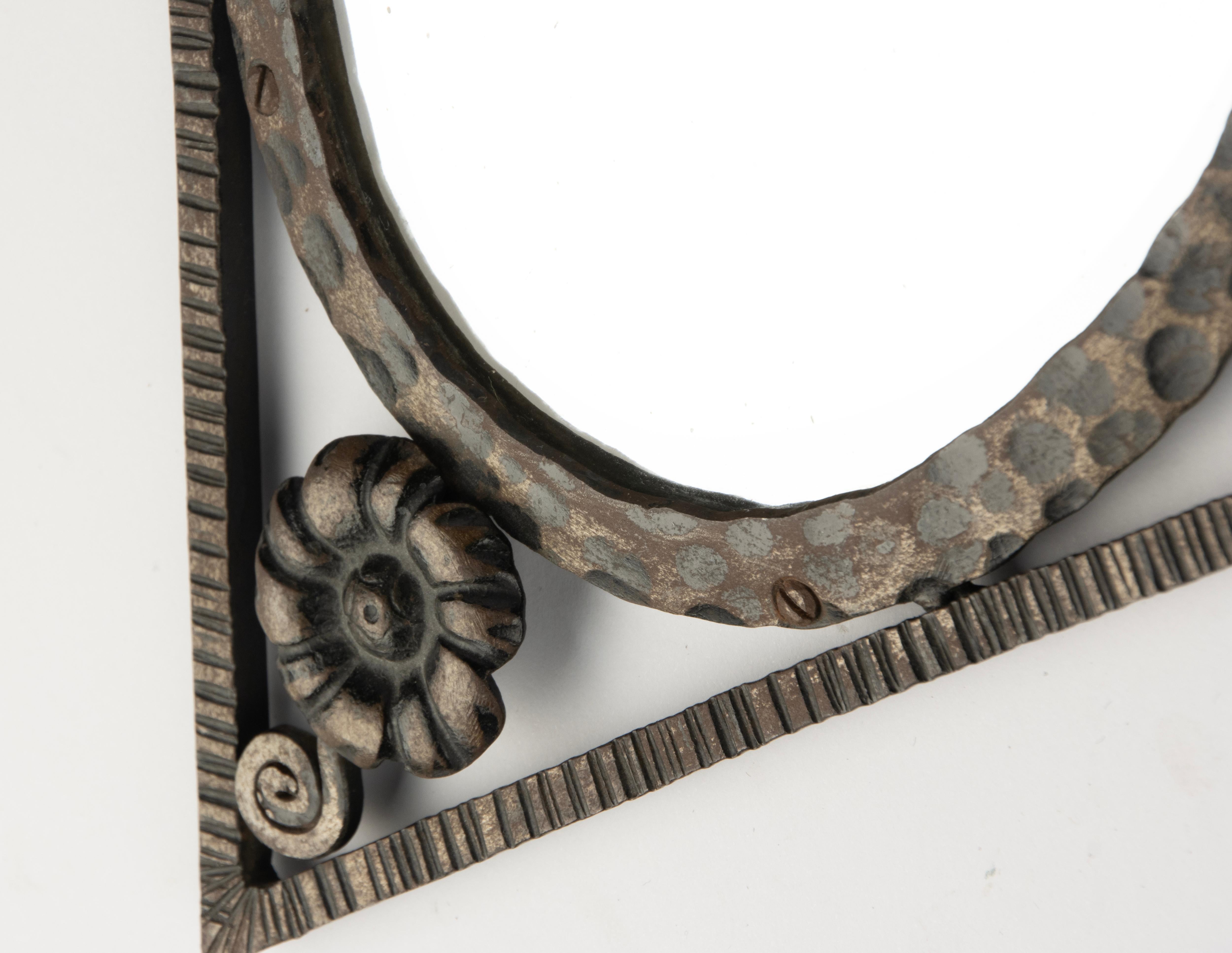 Art Deco Wall Mirror -  Diamond Shape - Wrought Iron 8