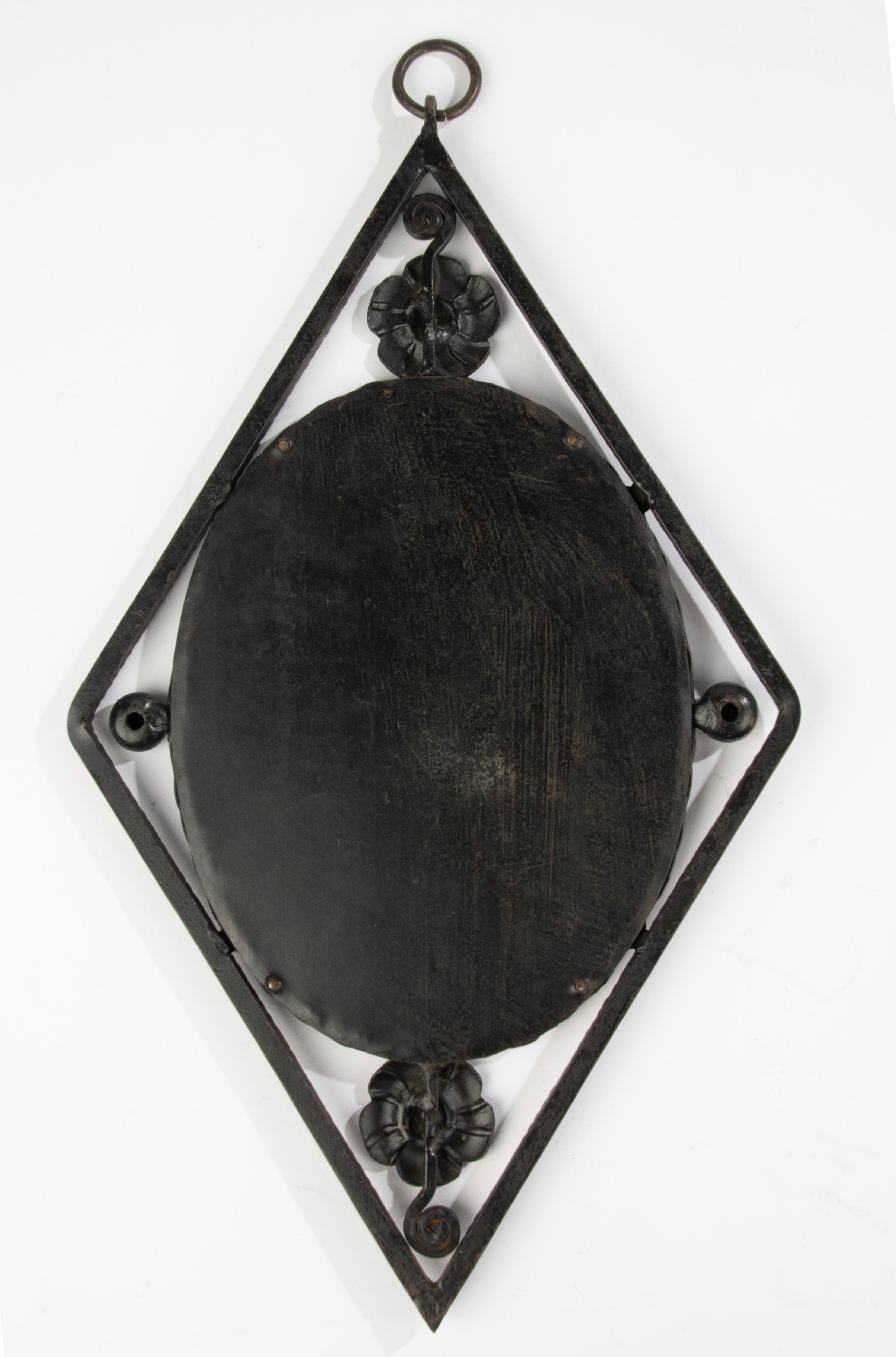 Art Deco Wall Mirror -  Diamond Shape - Wrought Iron 10