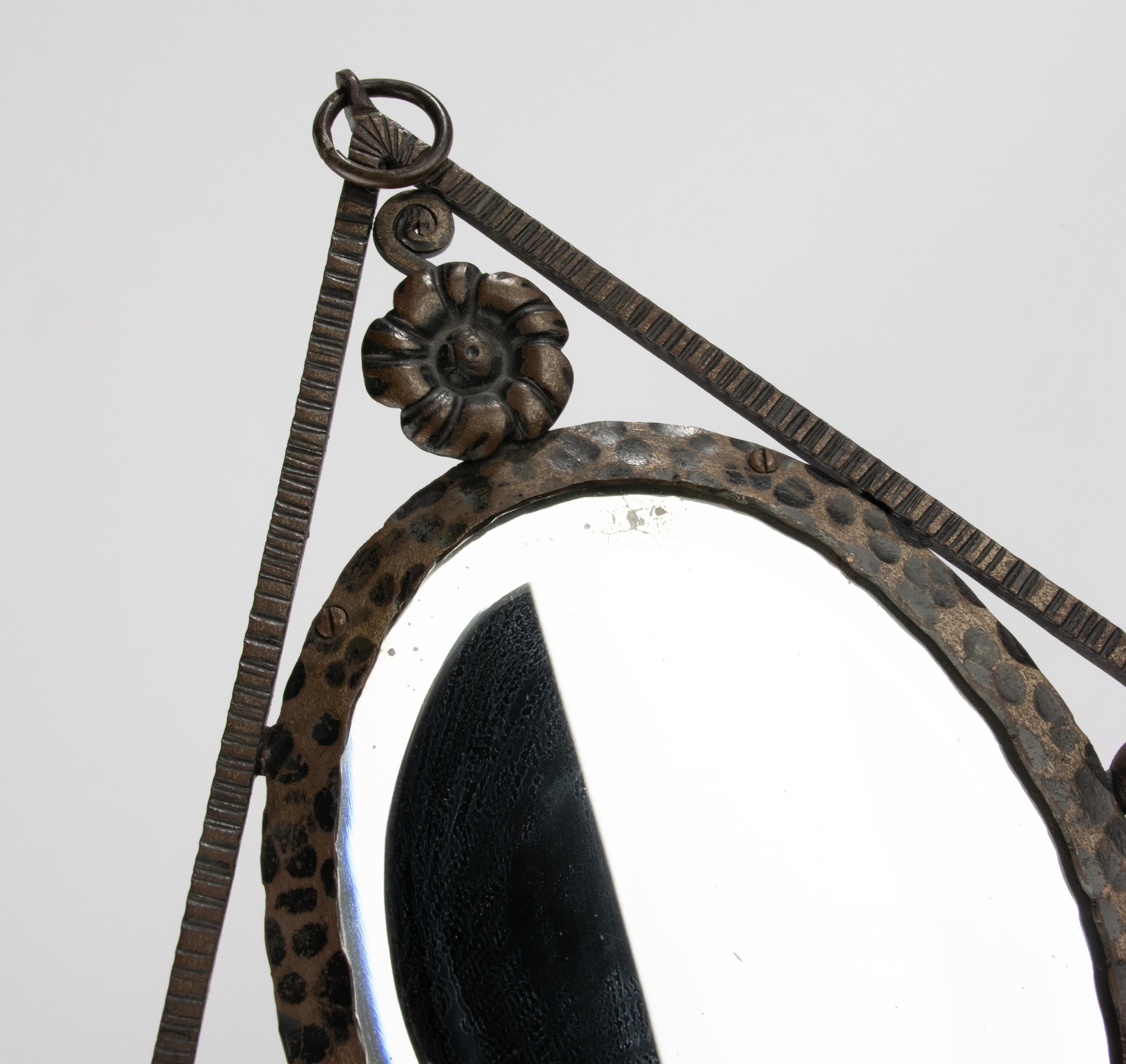 Art Deco Wall Mirror -  Diamond Shape - Wrought Iron 1