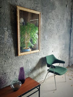 Art Deco Wall Mirror Faux Bamboo Gold Leaf, France, 1920s