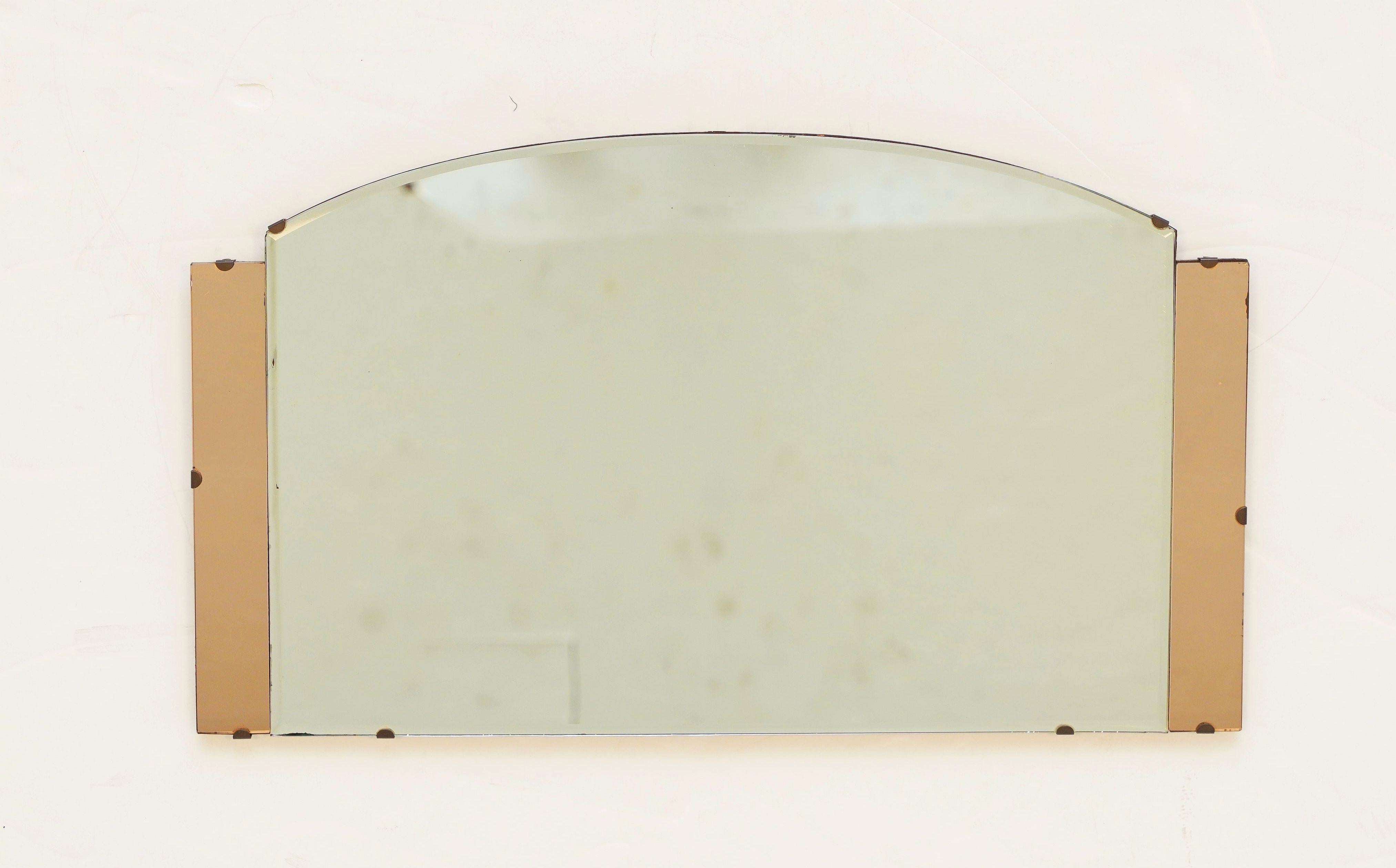 Art Deco Mirror aus England (H 12 3/4 x B 22 1/4) (Art déco) im Angebot