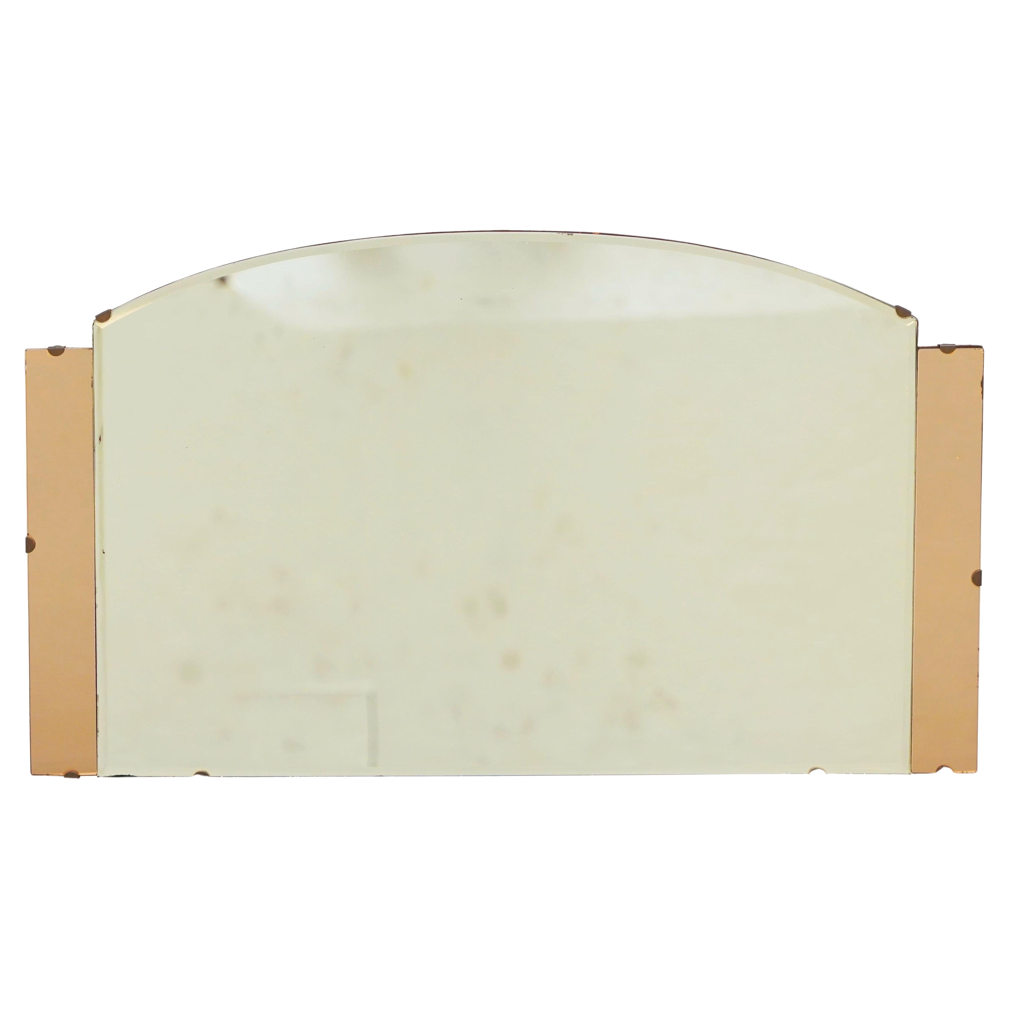 Art Deco Wall Mirror from England (H 12 3/4 x W 22 1/4)