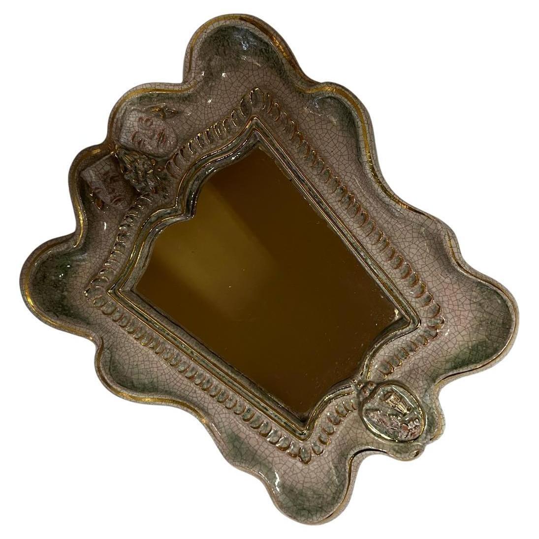 Ceramic Art Deco wall mirror from the 1930s by Gmundner Keramik For Sale