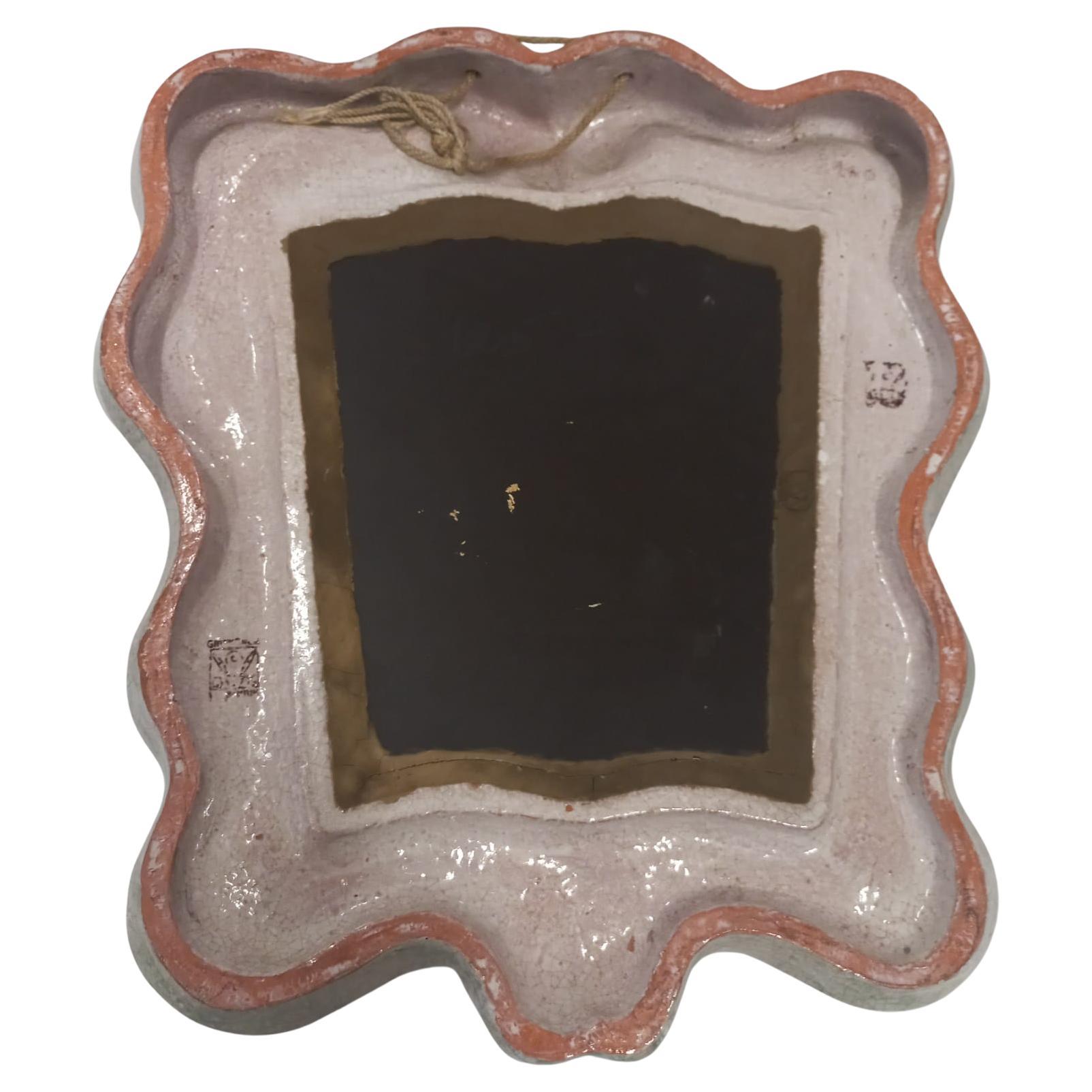 Art Deco wall mirror from the 1930s by Gmundner Keramik For Sale 2
