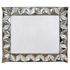 Art Deco Wall Mirror Geometric Glass Frame