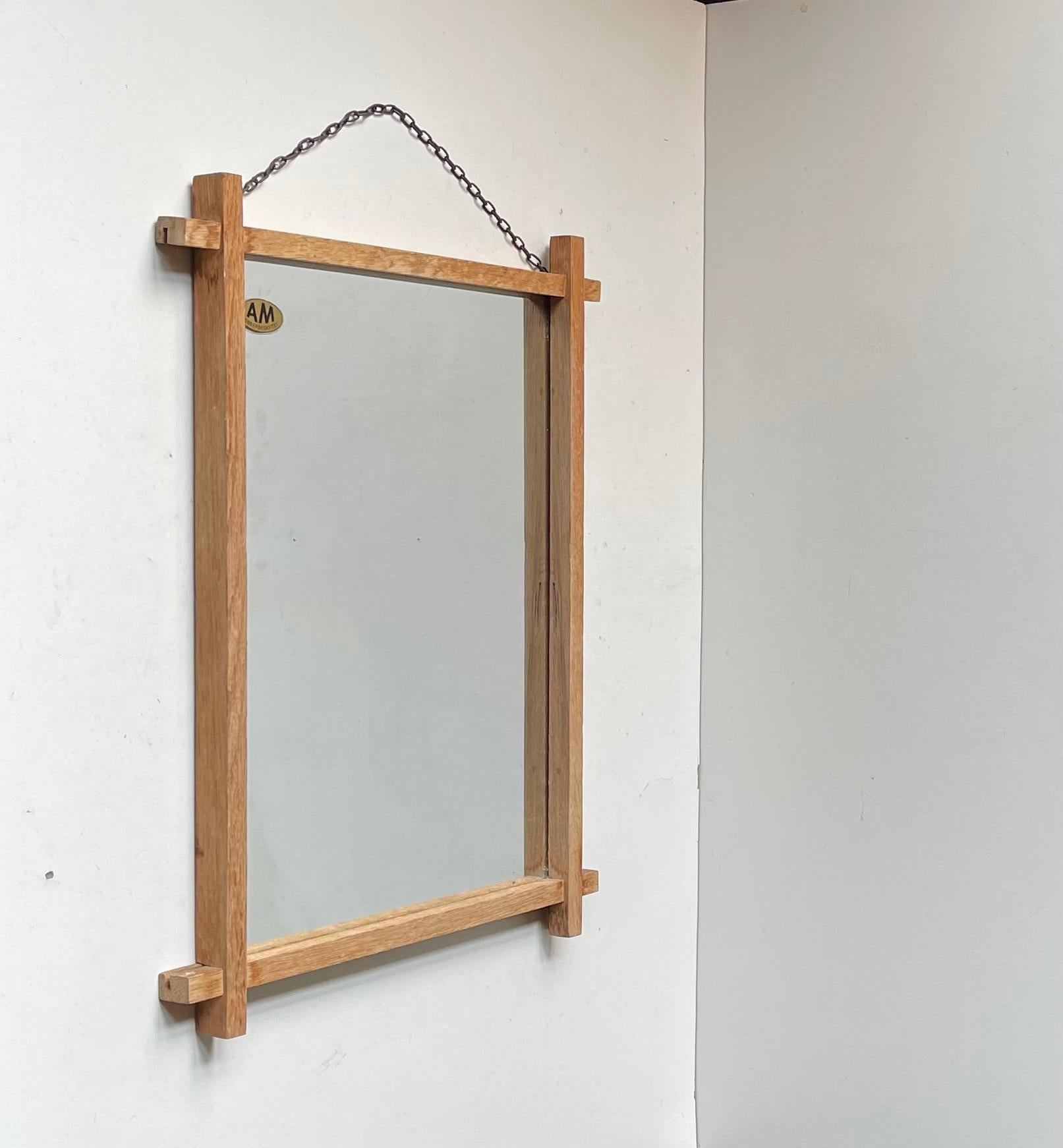 Art Deco Wall Mirror in Oak by AM Spejle, 1940s In Good Condition For Sale In Esbjerg, DK