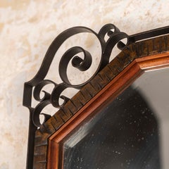 Art Deco wall Mirror in the manner of Edgar Brandt, France 1940s