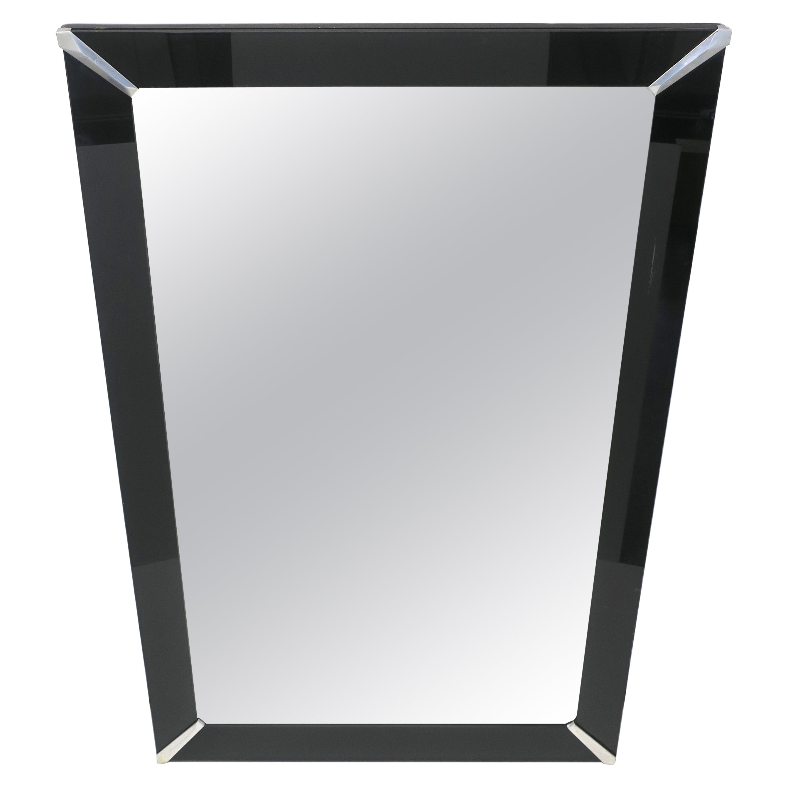 Specchio da parete Art Deco Mirror con cornice in vetro nero