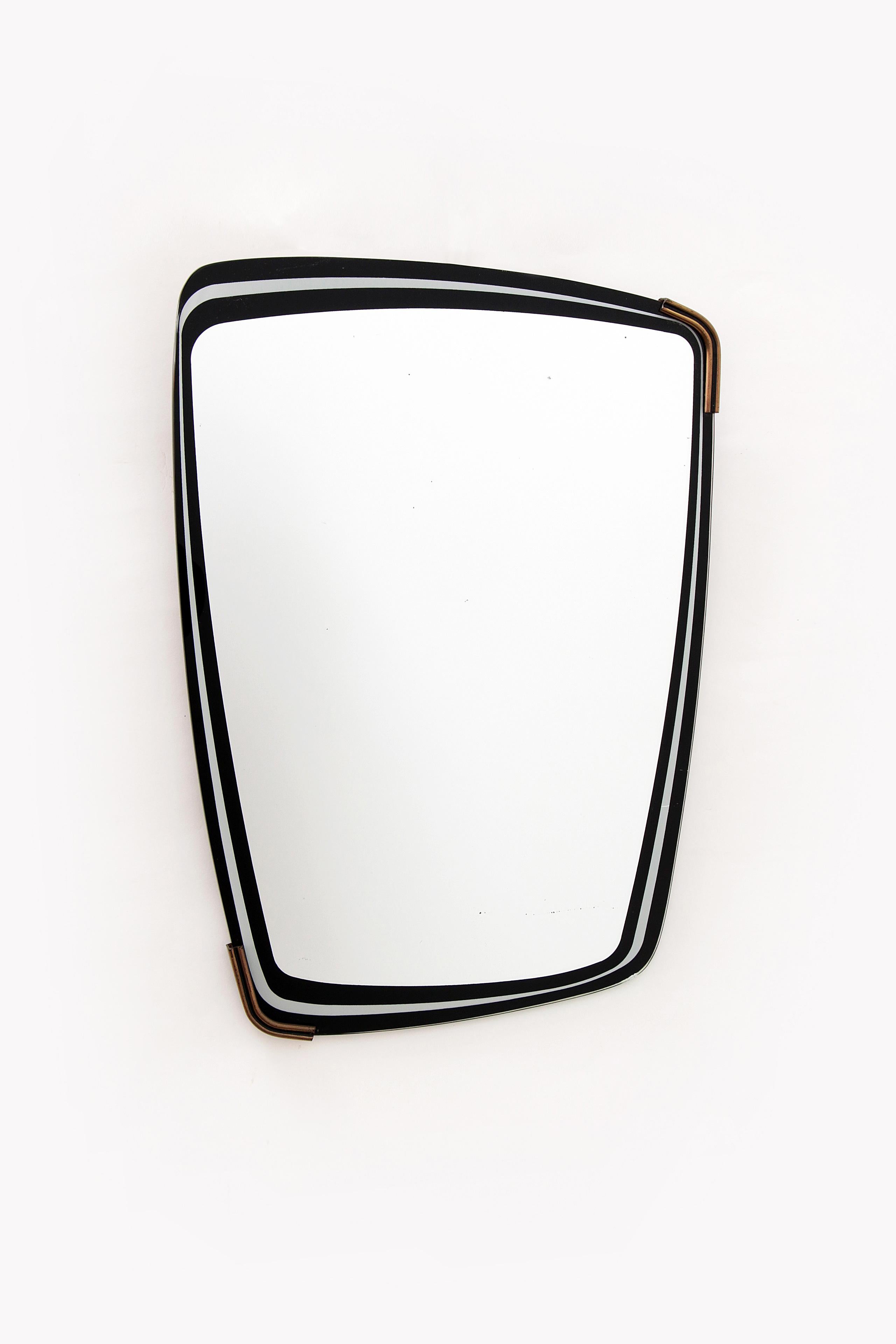 Art deco Wall Mirror with Brass Details, Vintage Asymmetrical Design


Discover the charm of a bygone era with our Art Deco wall mirror, a stylish addition to your interior that offers both elegance and functionality. This mirror, dating from the