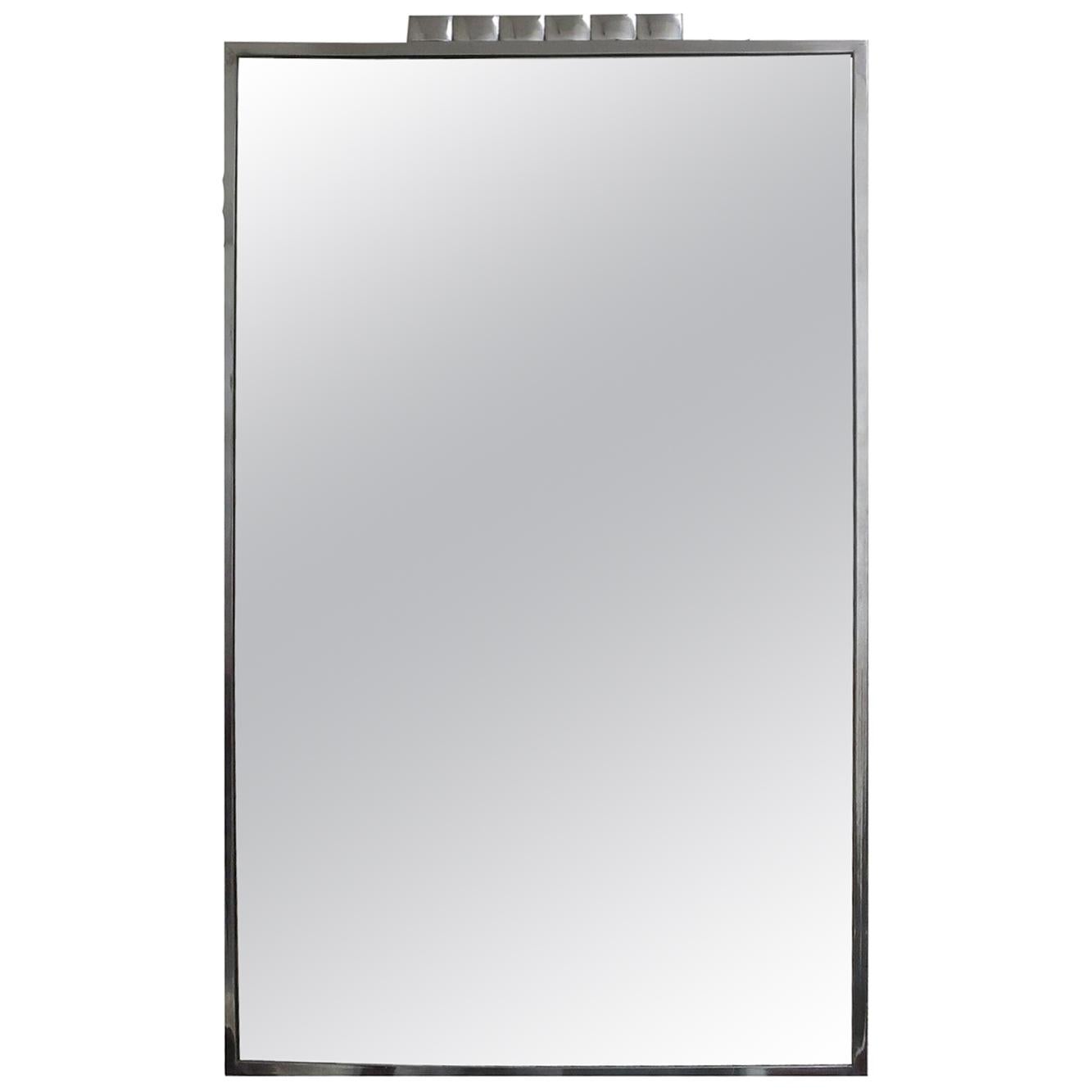 Art Deco Wall Mirror with Chrome Frame For Sale