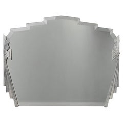 Art Deco Wall Mirror with Emiel Matthijssens Label, Belgium ca. 1920