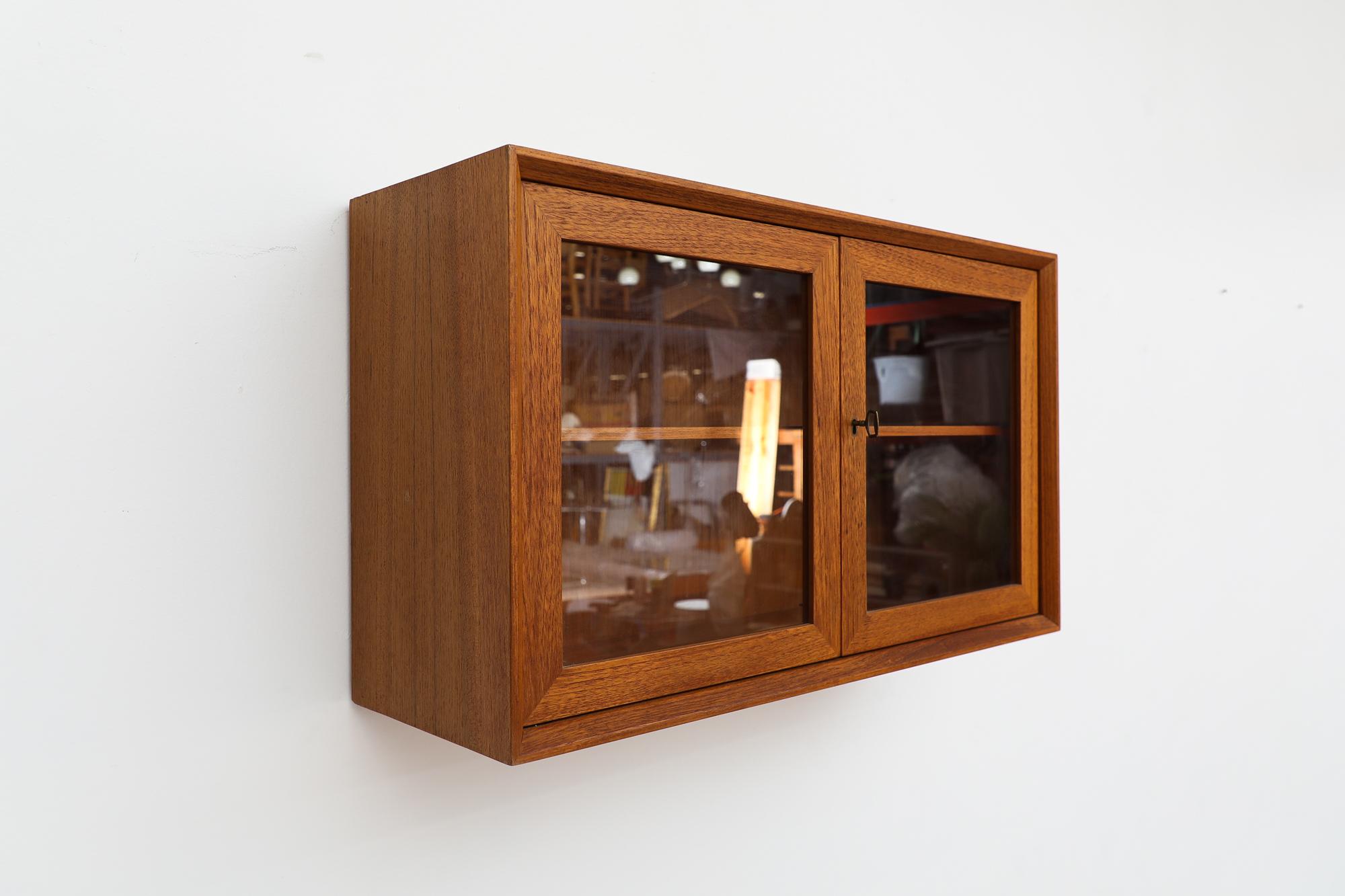 Art Deco Wall Mount Cabinet With Glass Doors In Good Condition For Sale In Los Angeles, CA