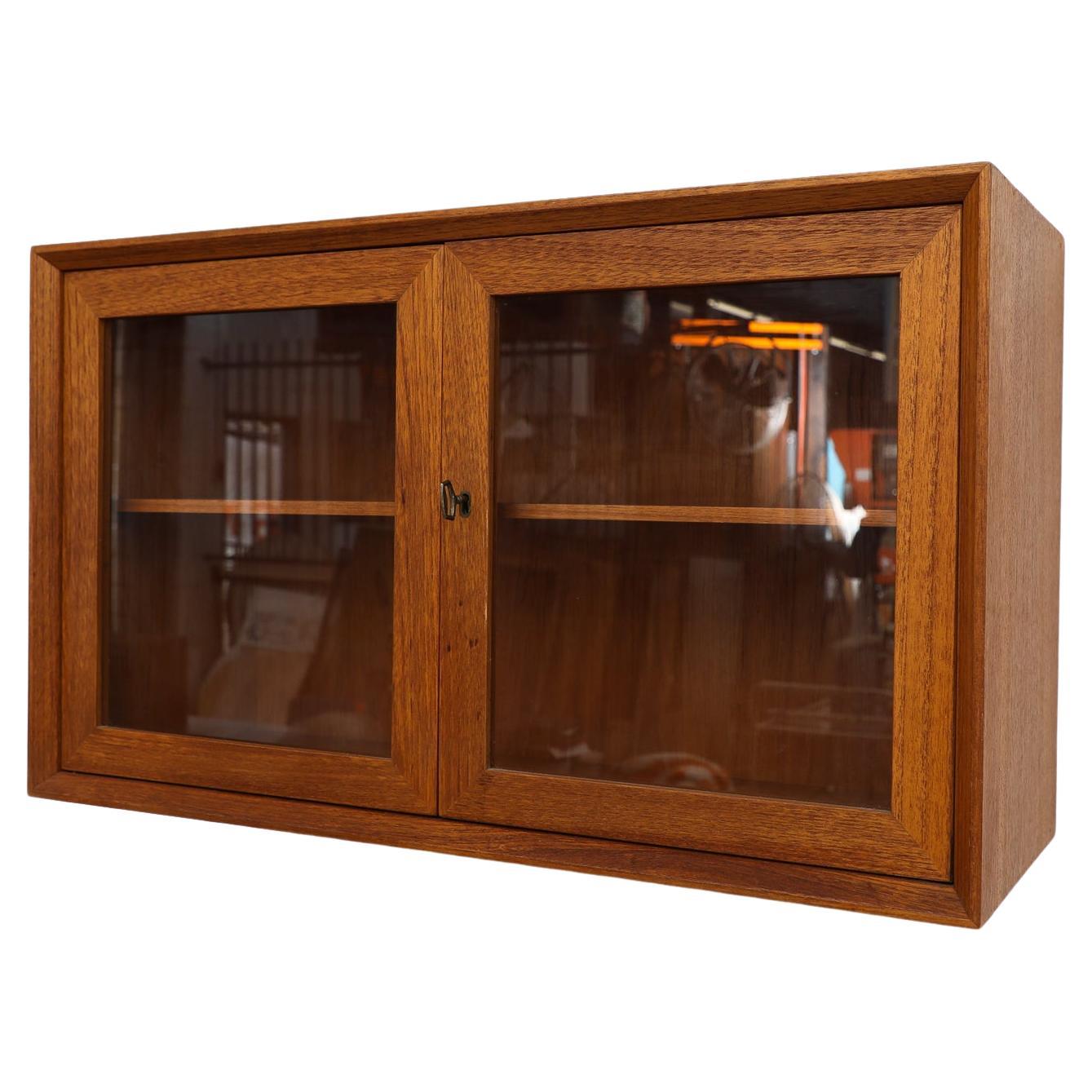 Art Deco Wall Mount Cabinet With Glass Doors For Sale