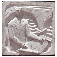 Chuck Dodson Art Deco Wall-Mounted Cast Concrete Plaque