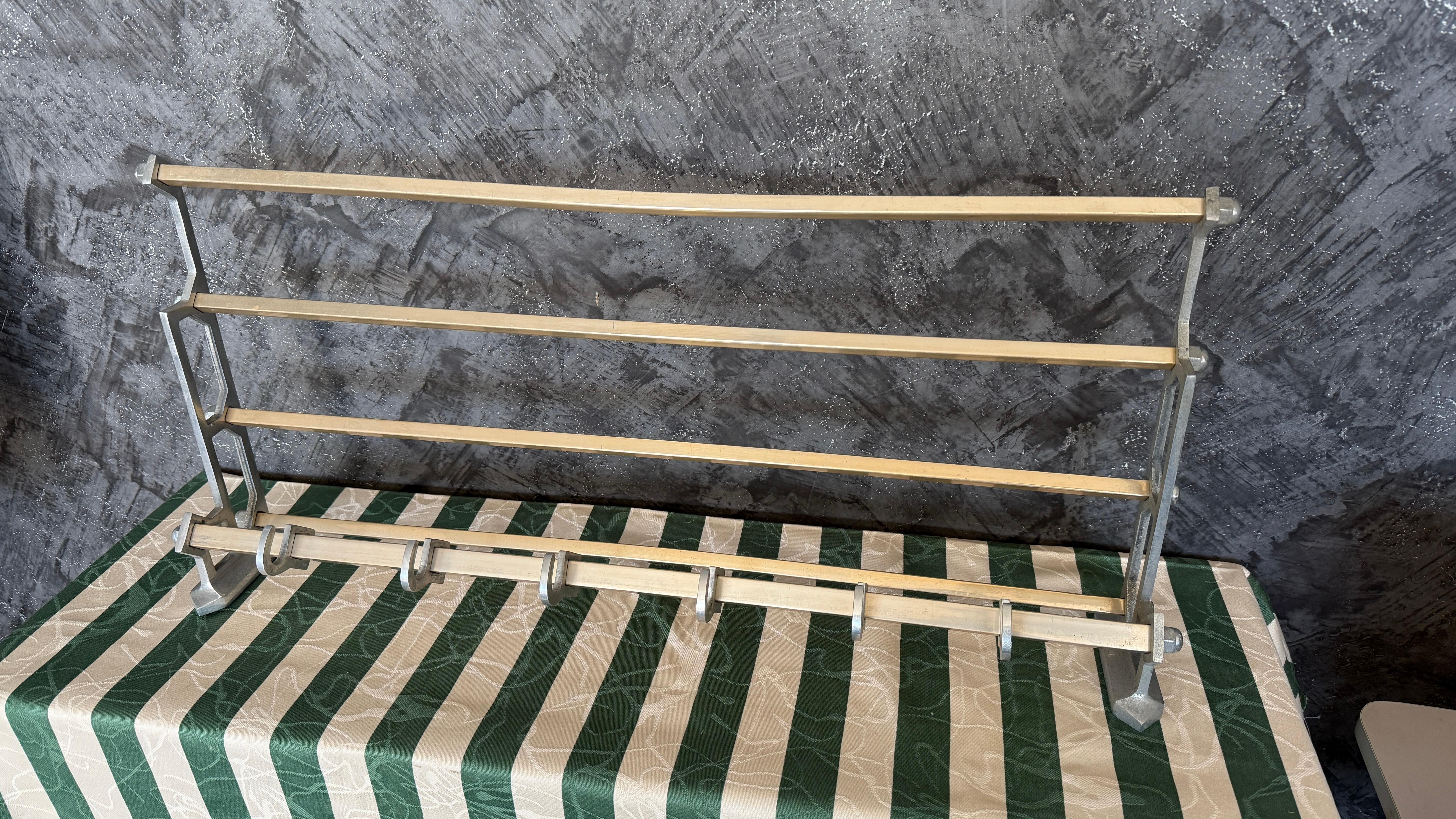 Very nice Art-Deco wall coat hanger, with original patina. 