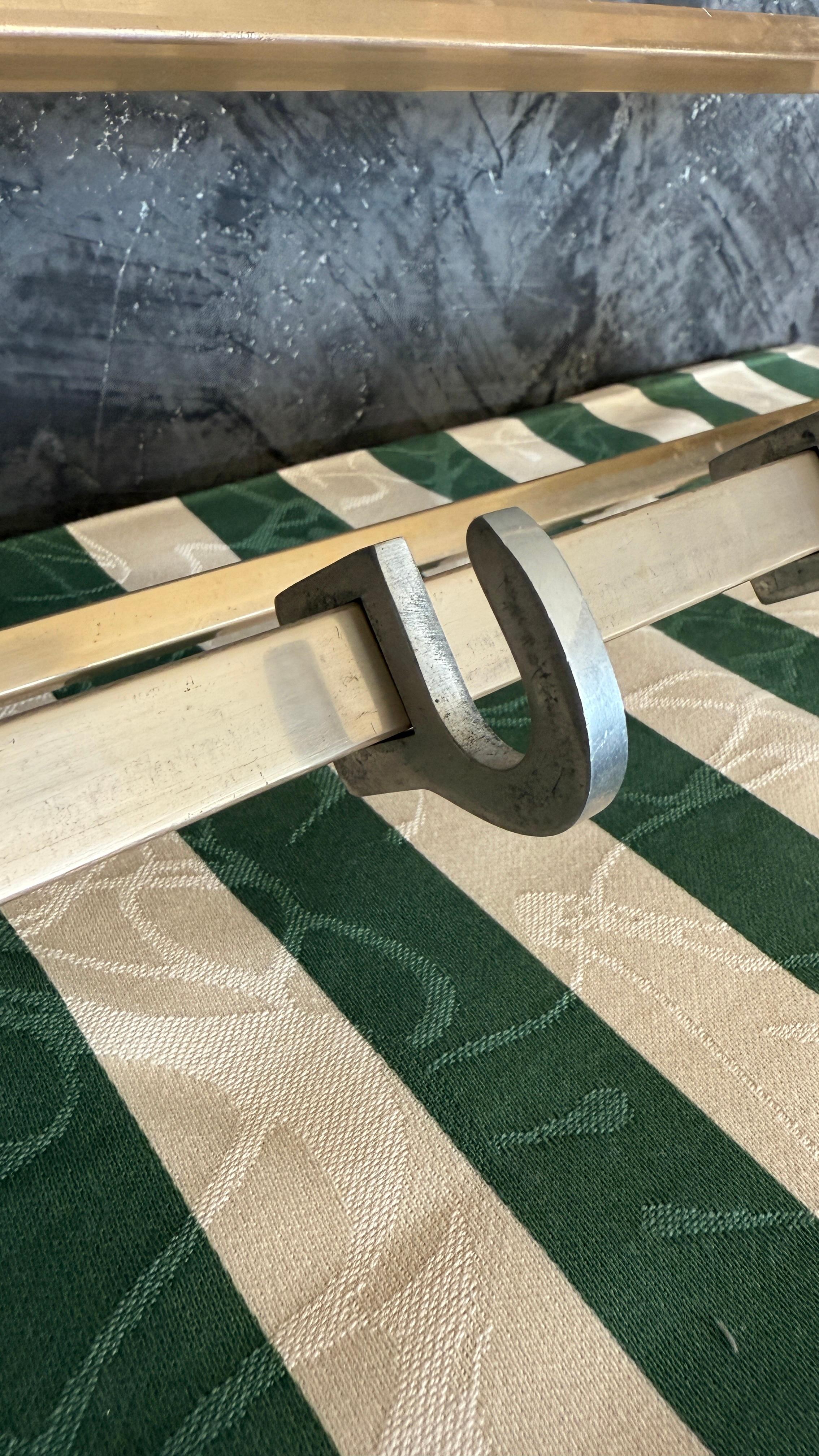 Galvanized Art Deco wall mounted coat hanger For Sale