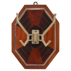 Art Deco Wall-Mounted Coat rack with Geometric Marquetry, France ca. 1930 Art Deco Wall-Mounted Coat rack with Geometric Marquetry, France ca. 1930