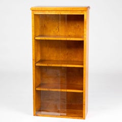 Art Deco Wall-Mounted Display Cabinet in Flame Birch