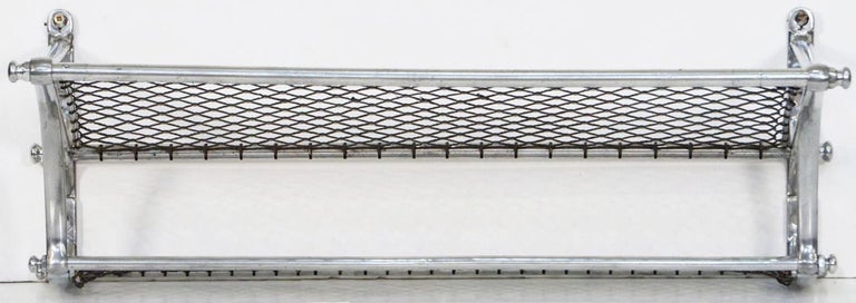 Train Bag Rack Art Deco Wall-Mounted Train Luggage Rack or Shelf of Polished Aluminum ...