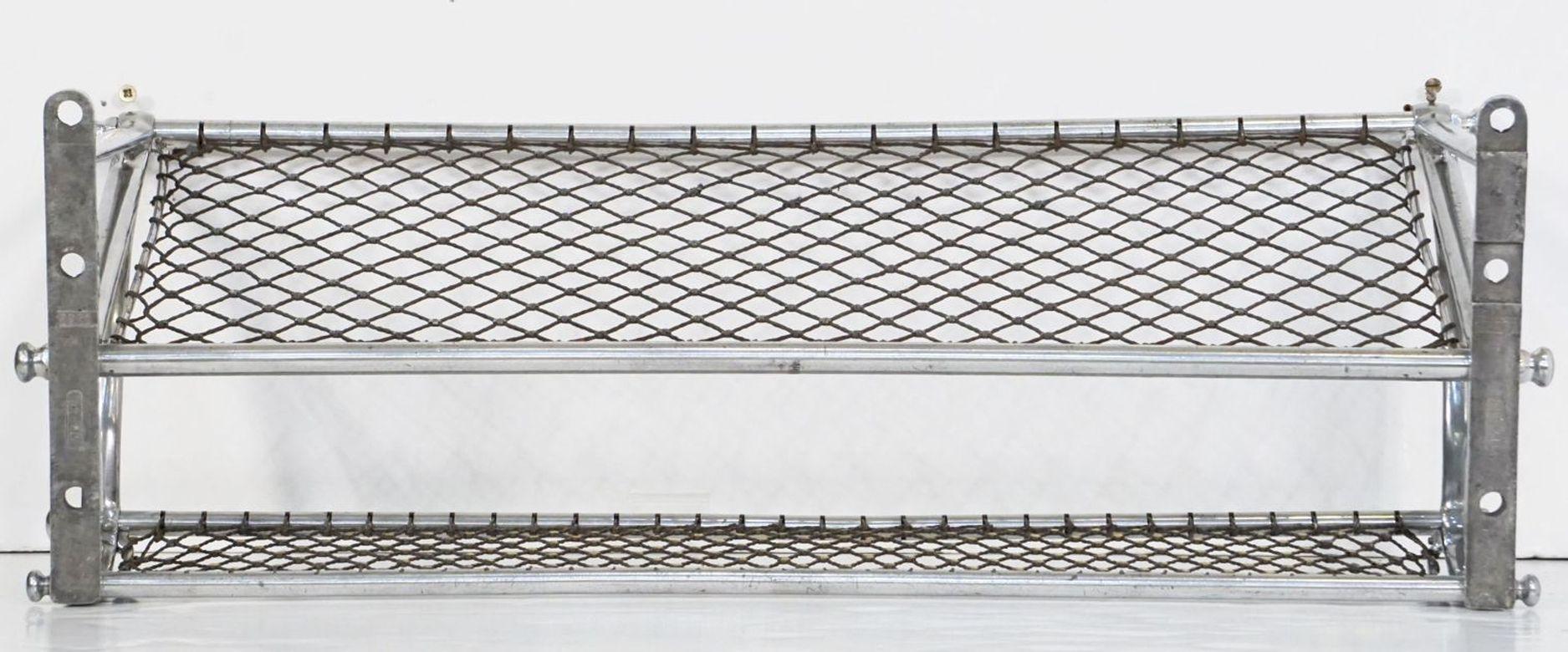 Art Deco Wall-Mounted Train Luggage Rack or Shelf of Polished Aluminum For Sale 10