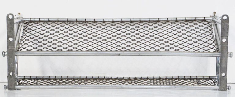 Train Parcel Rack Design Art Deco Wall-Mounted Train Luggage Rack or Shelf of Polished Aluminum ...