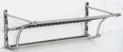 Art Deco Wall-Mounted Train Luggage Rack or Shelf of Polished Aluminum