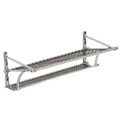 Art Deco Wall-Mounted Train Luggage Rack or Shelf of Polished Aluminum