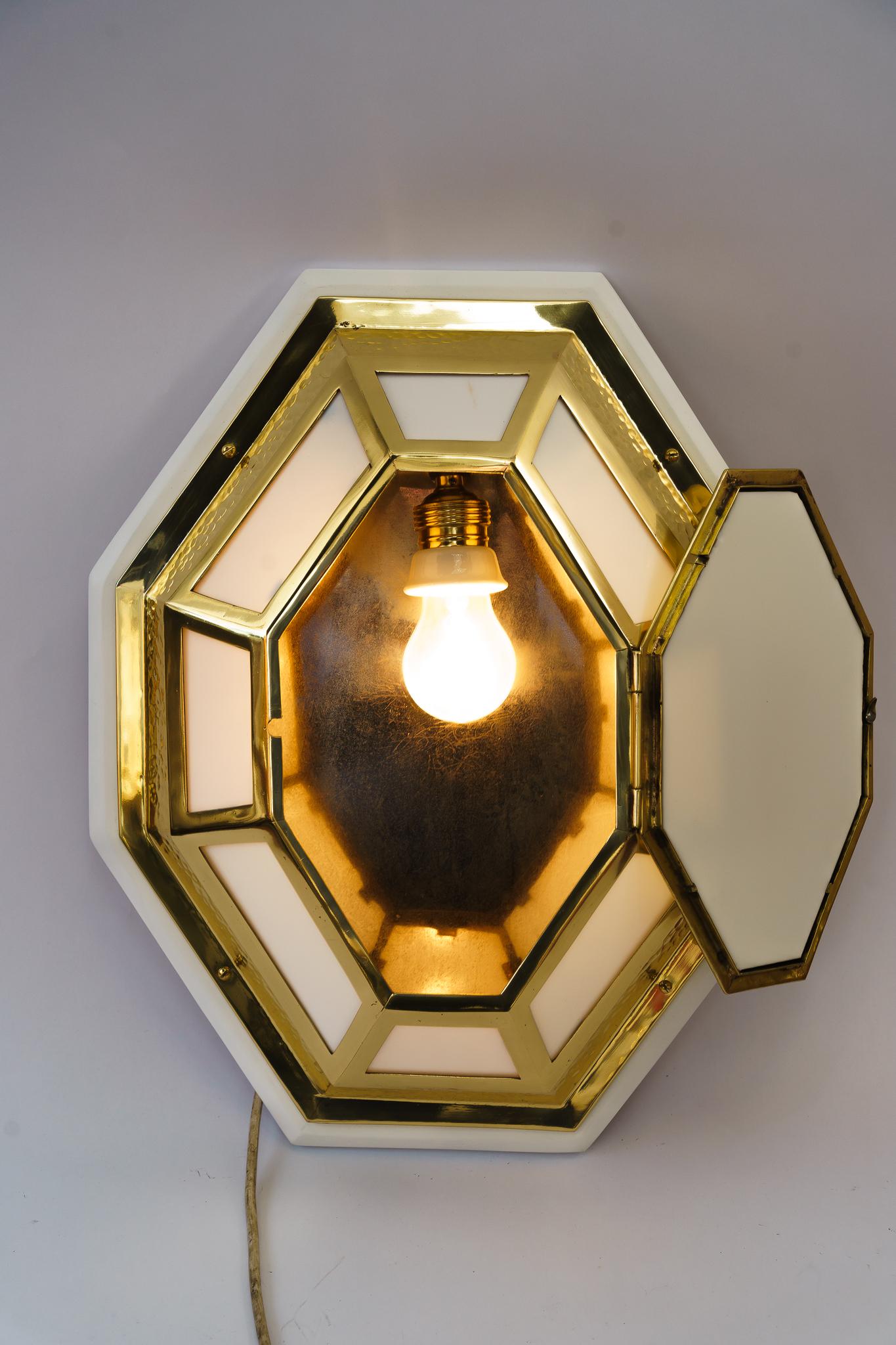 Art Deco wall or ceiling lamp vienna around 1950s For Sale 2