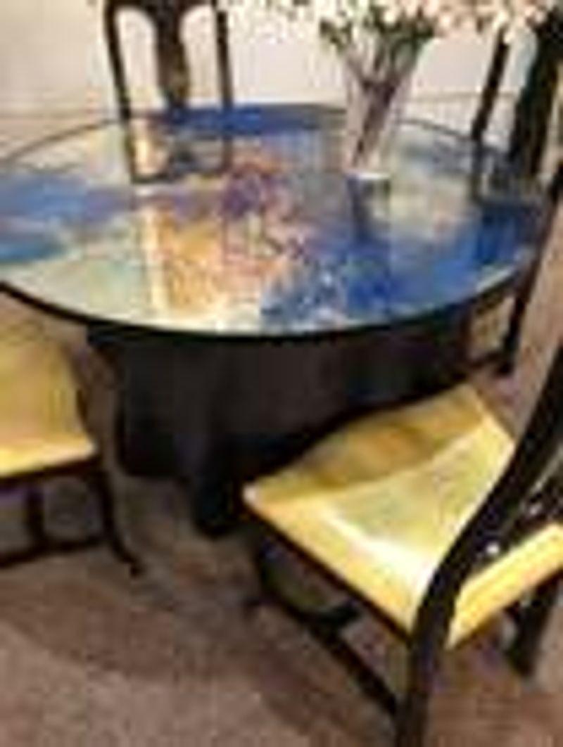 American Art Deco Wall or Console Mirror, Can Convert to a Table Top, Circular For Sale