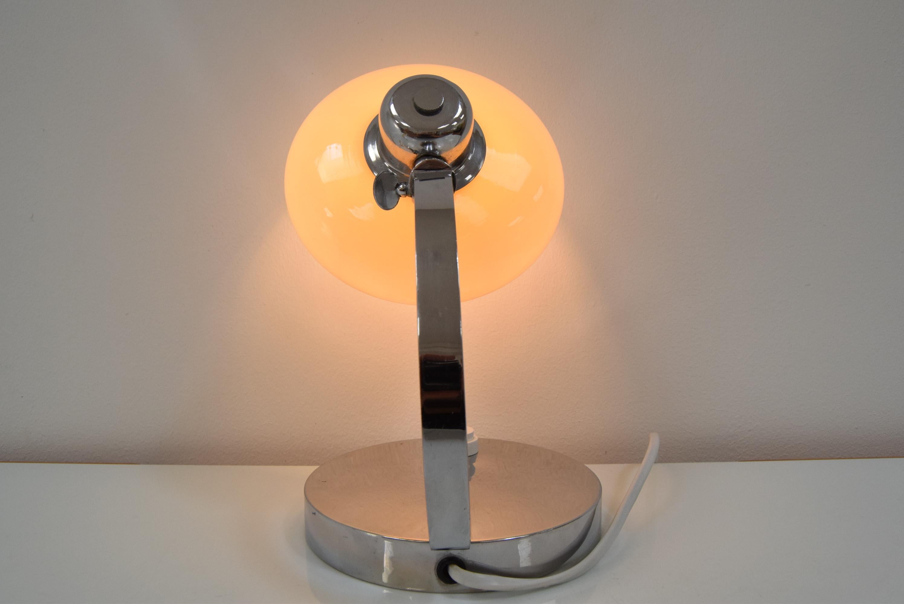 Art Deco Wall or Table Chrome Lamp, 1930's In Good Condition In Praha, CZ