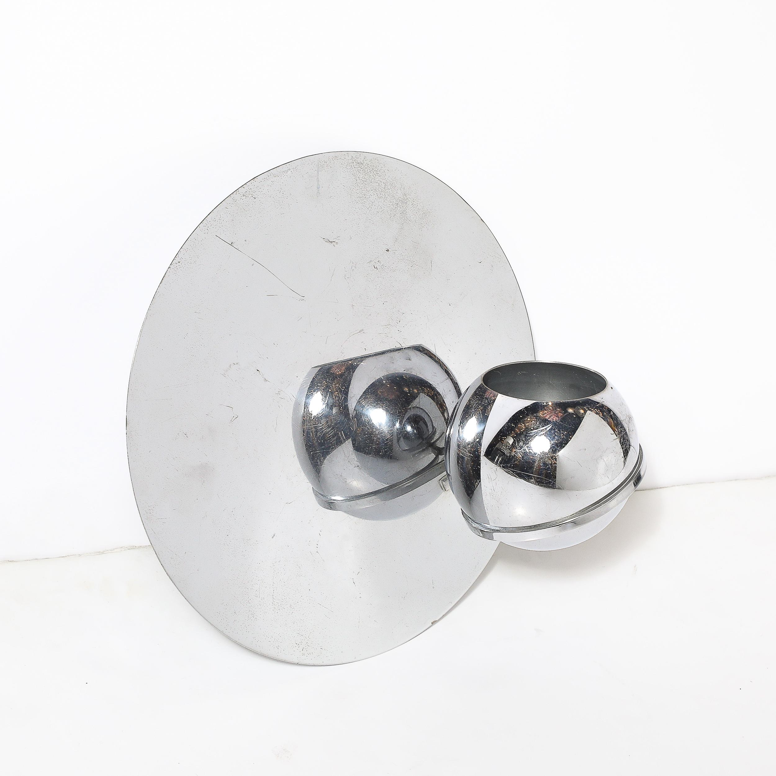 Art Deco Wandübertopf in Chrom poliert von Revere (amerikanisch) im Angebot