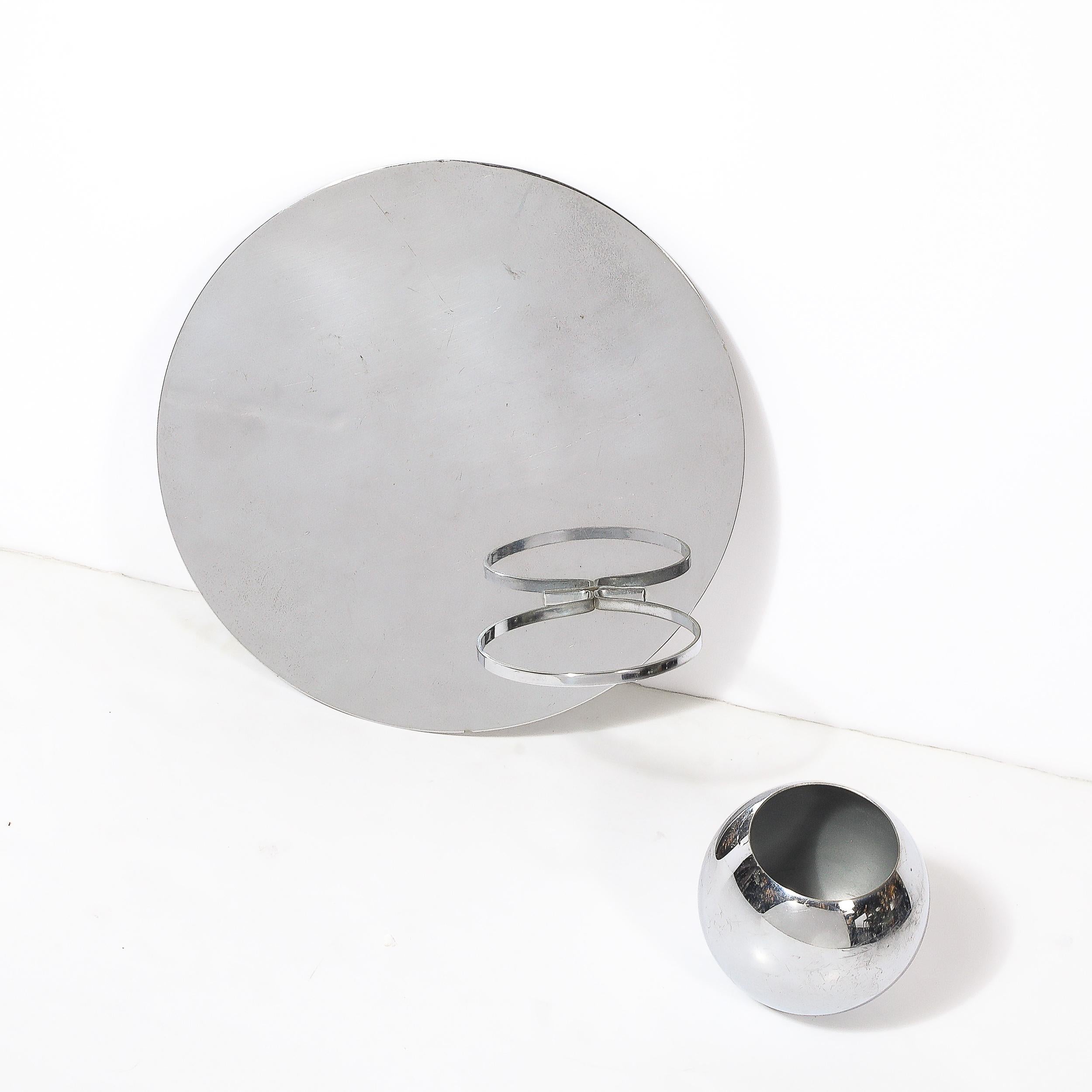 Art Deco Wandübertopf in Chrom poliert von Revere im Angebot 1