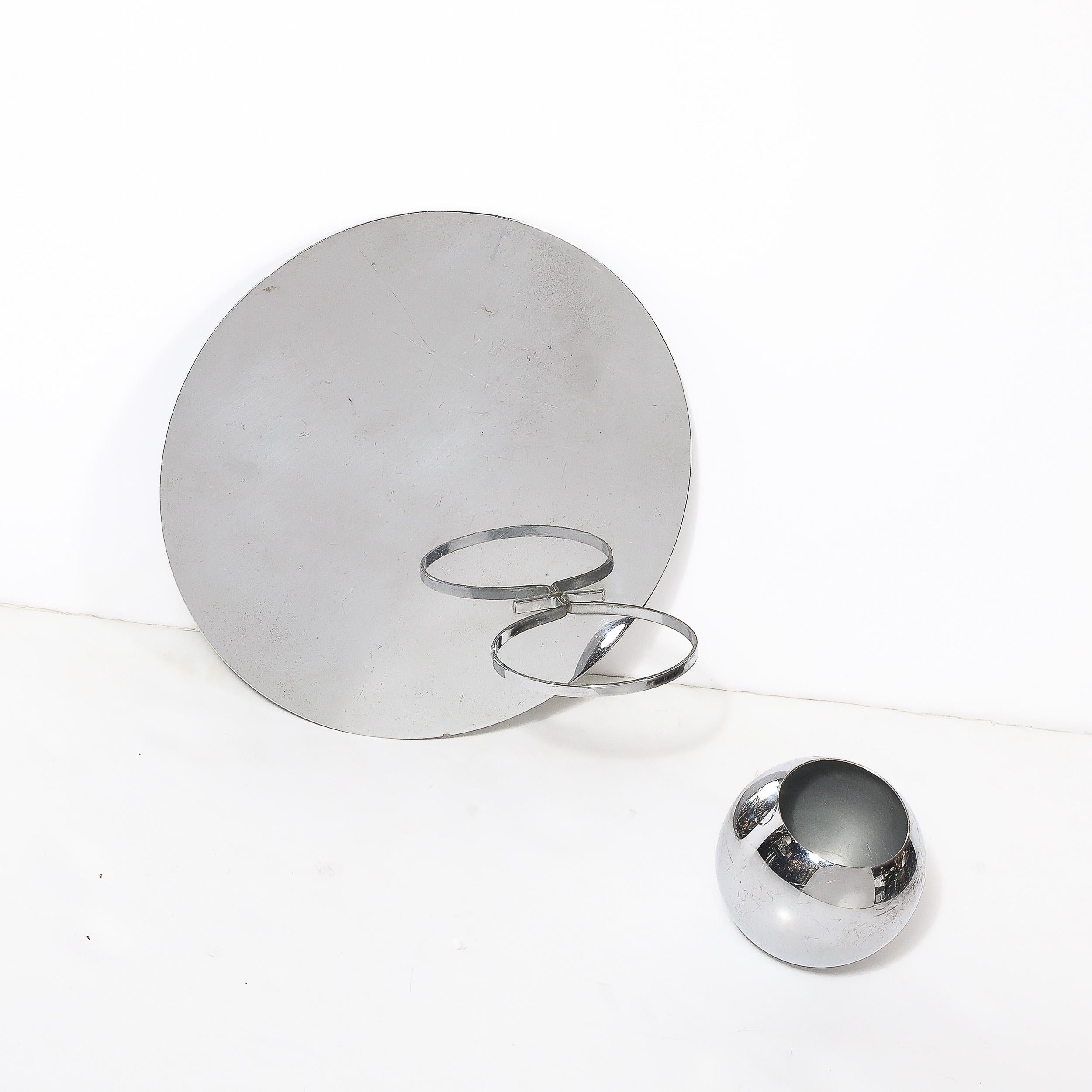 Art Deco Wandübertopf in Chrom poliert von Revere im Angebot 2